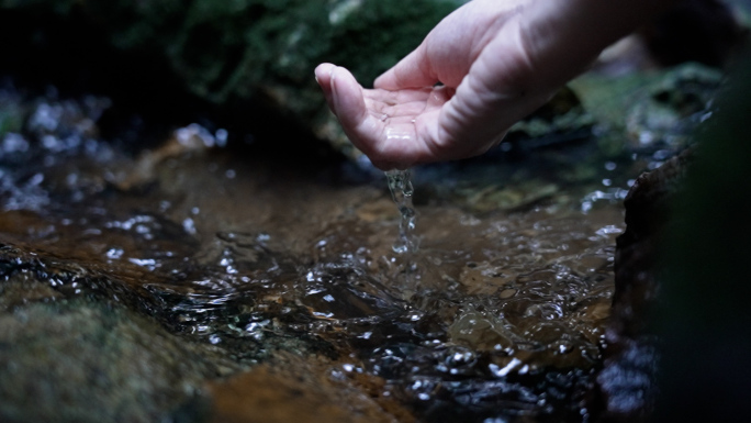 清澈的溪水 山泉水水源