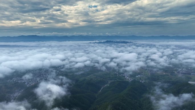 安徽黄山潜口云海航拍