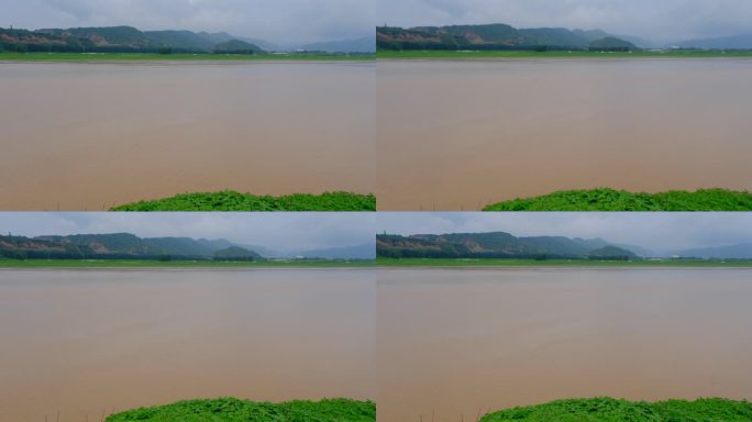 阴天雨后静静流淌的黄河母亲河