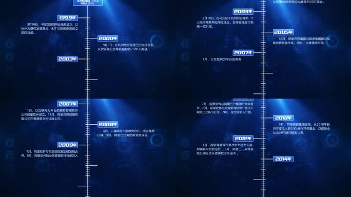 科技蓝文字介绍时间线AE模板