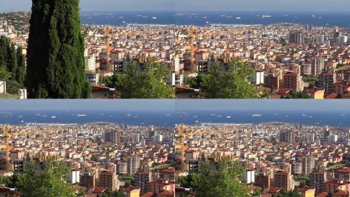 伊斯坦布尔是一个充满变革和矛盾的城市。从左向右平移