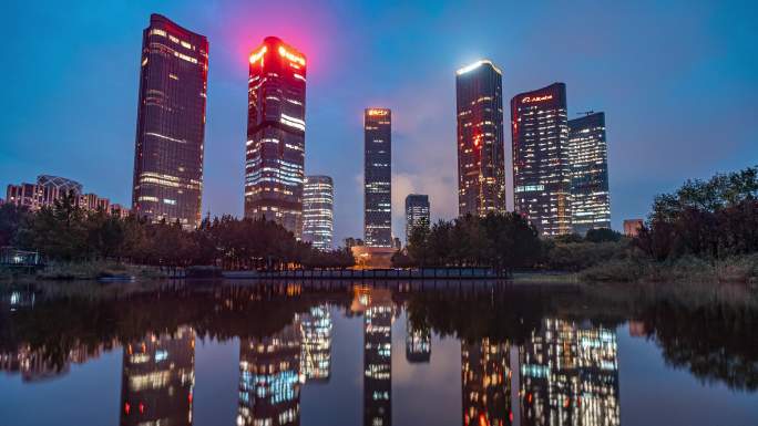 北京望京高楼夜景延时