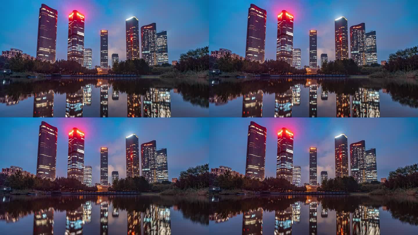 北京望京高楼夜景延时
