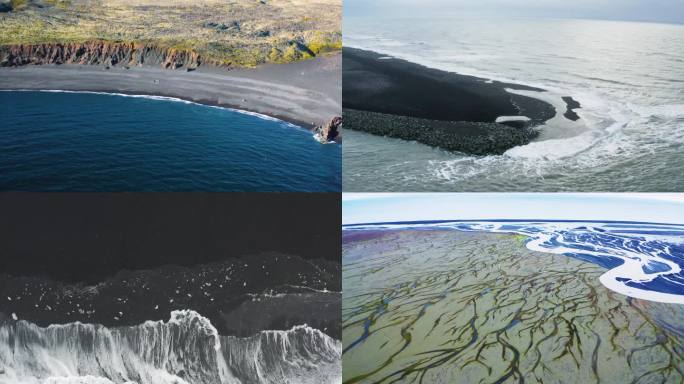 海湾海浪海波浪海岸海洋航拍