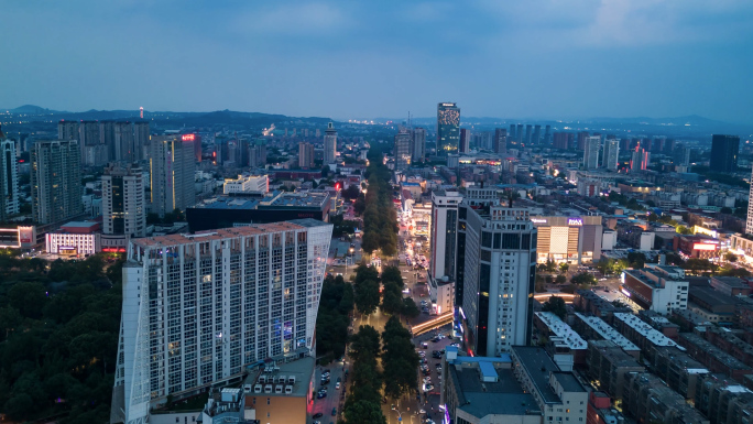 航拍淄博延时淄博夜景延时淄博宣传片