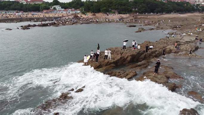 青岛第二海水浴场    小麦岛航拍