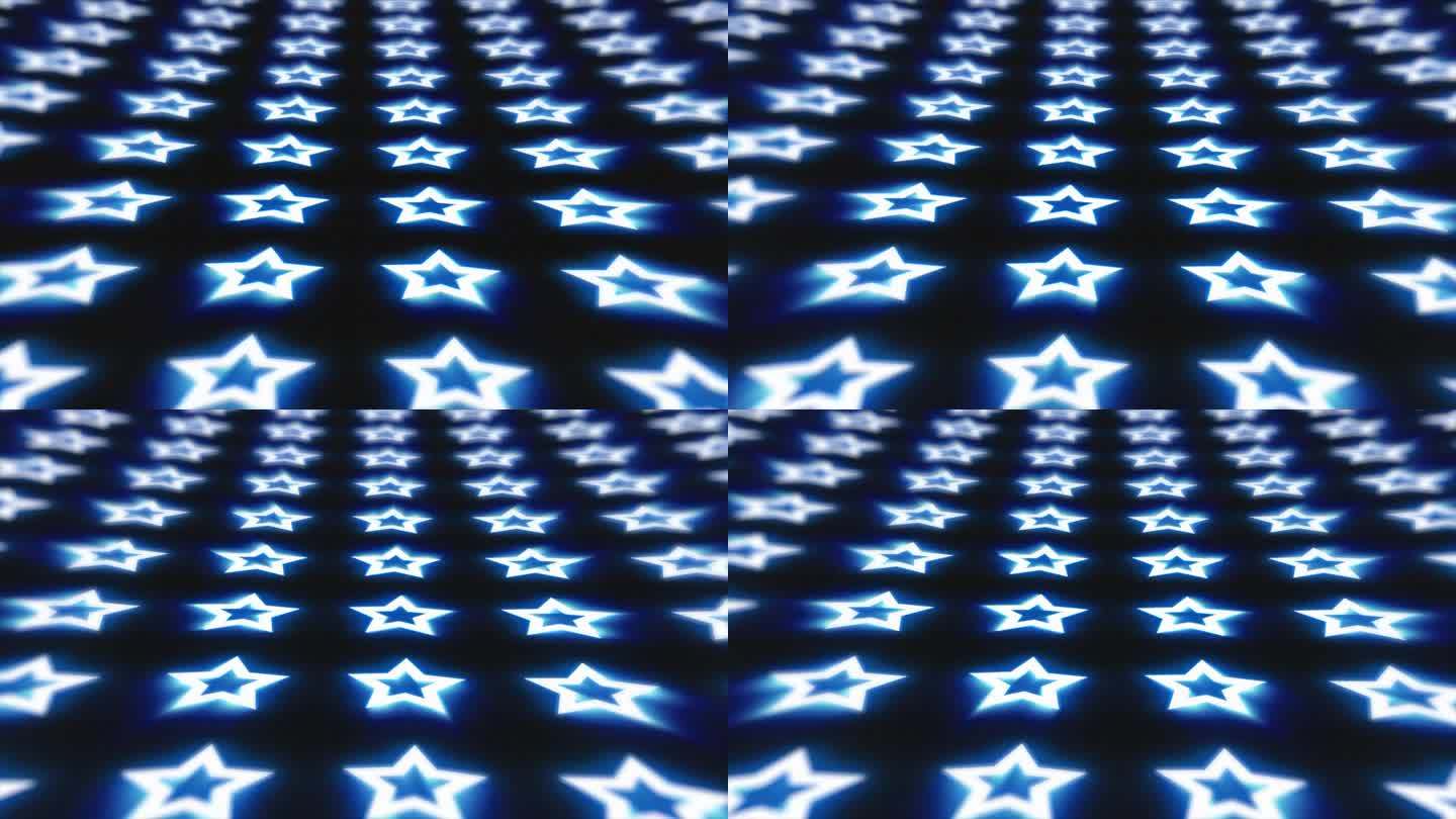 抽象的蓝色图案发光的几何星环未来的高科技黑色背景