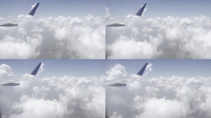 高速空中飞行:雄伟的云和商用飞机