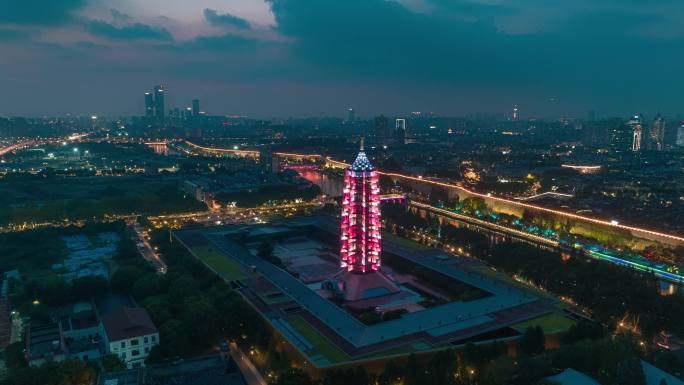 南京大报恩寺夜景延时