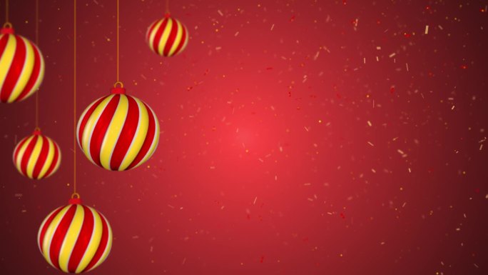 4K装饰圣诞球假日上闪闪发光的颗粒，新年快乐圣诞快乐视频