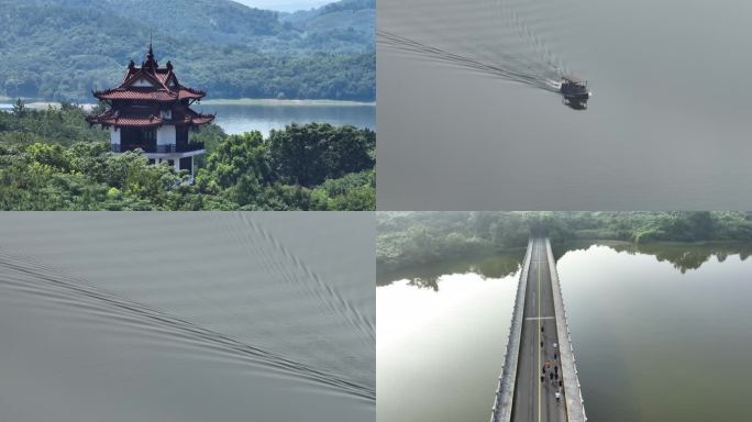 航拍溧阳天目湖景区