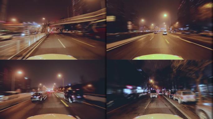 城市车流穿梭街道繁华夜景