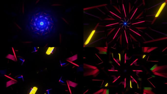 一个迷人的VJ循环与动态霓虹灯背景辐射和身临其境的视觉效果。