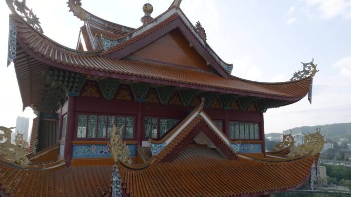 福州西禅寺环绕航拍