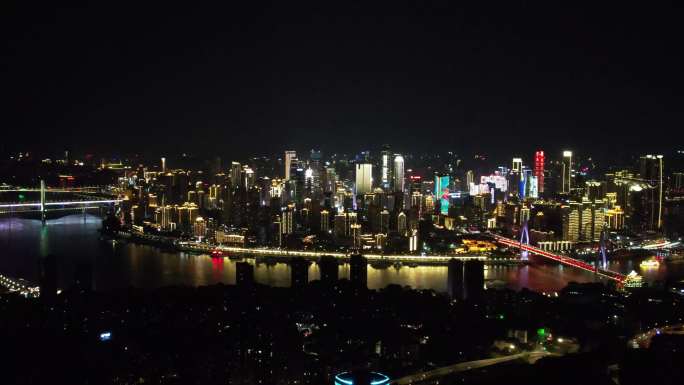 4K航拍重庆主城夜景