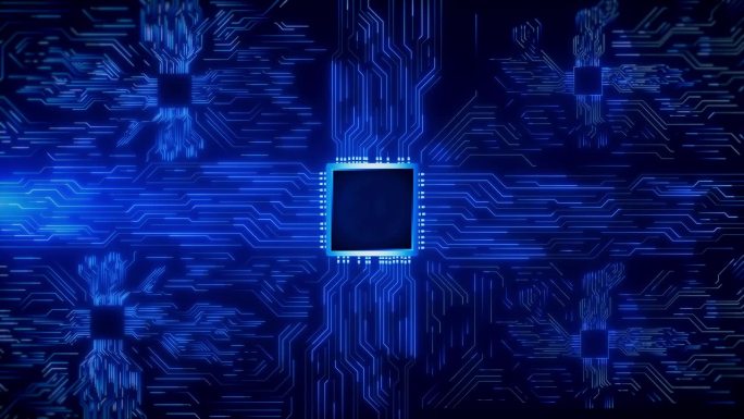 机器学习电路板CPU处理器微芯片启动人工智能。
