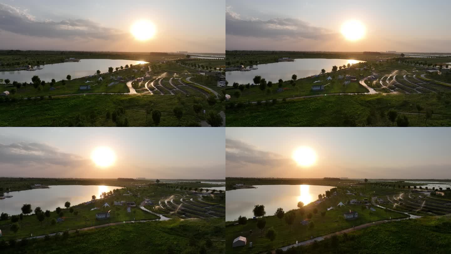 滹沱河夕阳