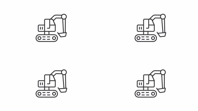 挖掘机骑行图标动画
