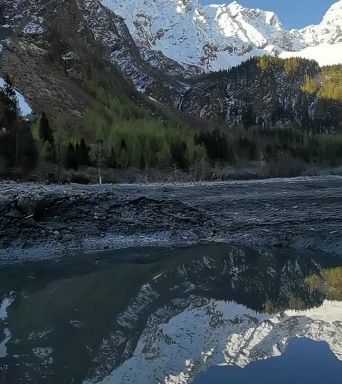 川西雪山湖泊风景视频素材