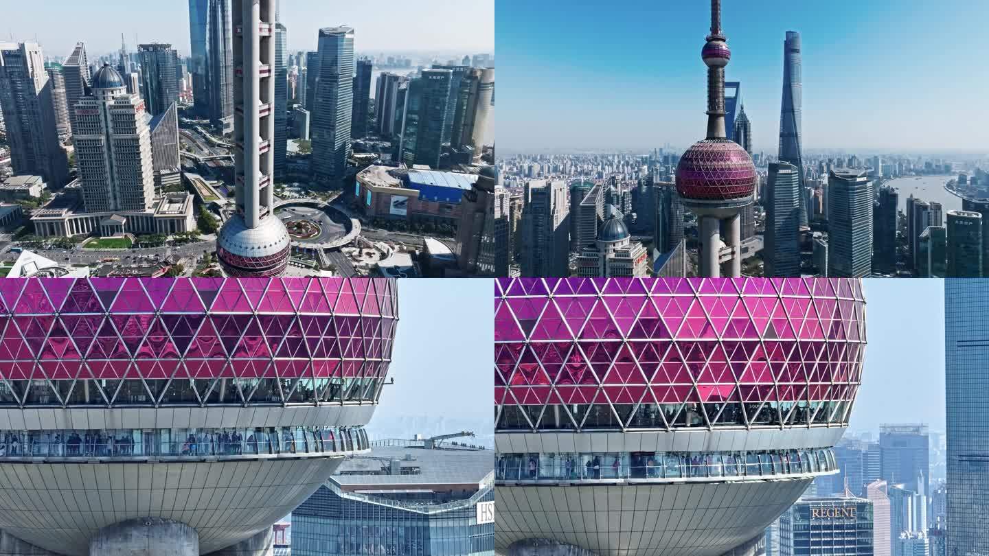 上海地标东方明珠4K航拍