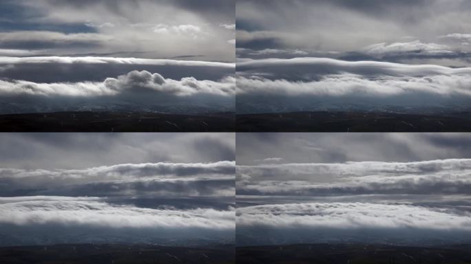 不同的条纹风暴云层呈线状