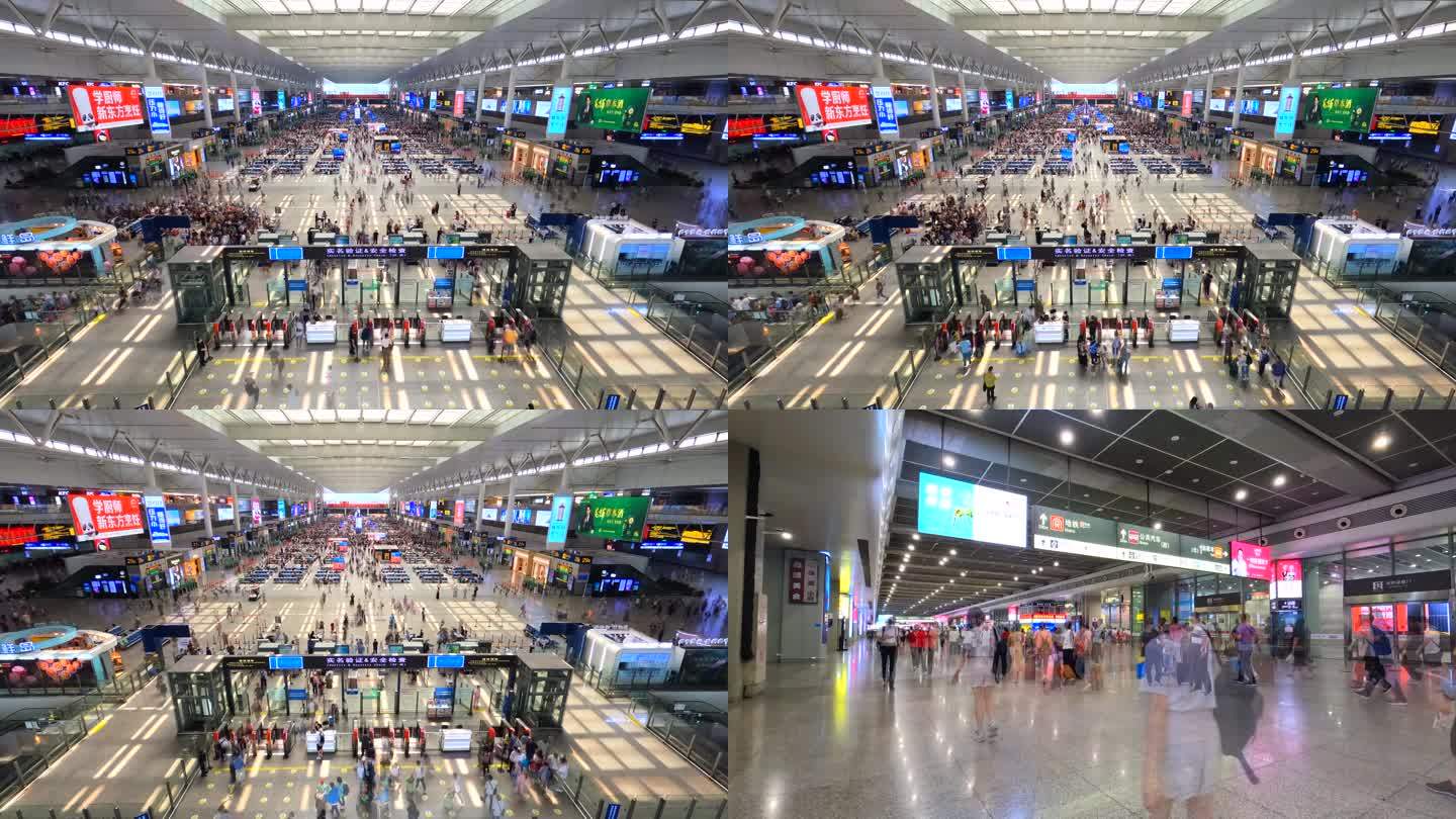 上海虹桥高铁站火车站客流延时