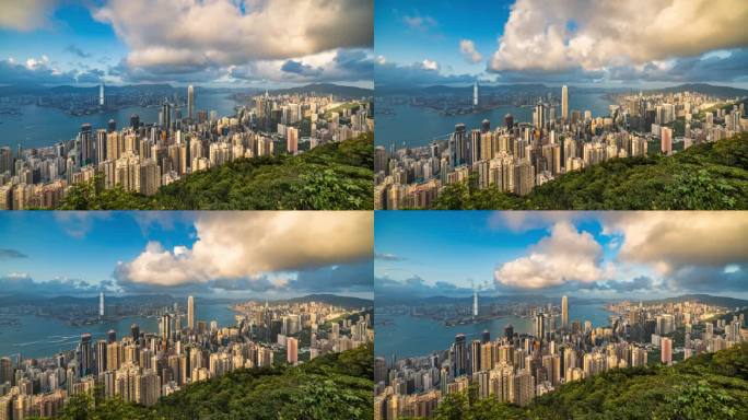 【4K超清延时】香港太平山港岛城市日景