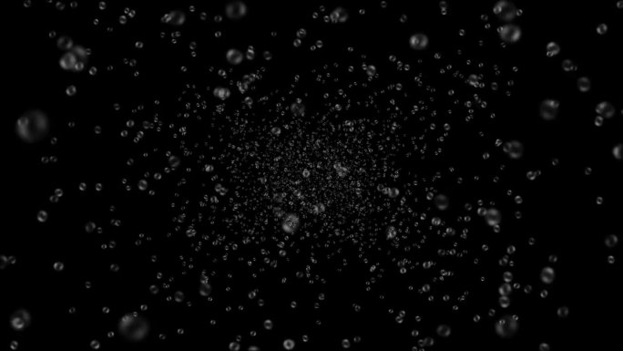 3d运动水下气泡云4K 3d绿屏动画背景。