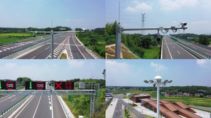 实拍智慧高速公路现代化电子监控设备