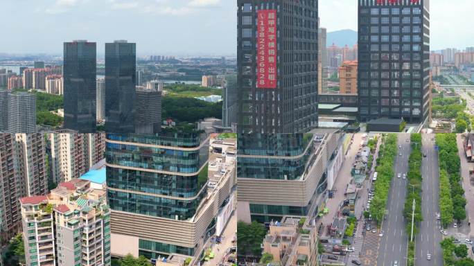 4K航拍江门 城市 地标建筑万达 健威