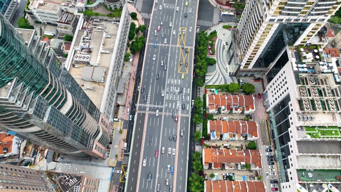 上海市黄浦区市区延安东路立交桥高架桥汽车