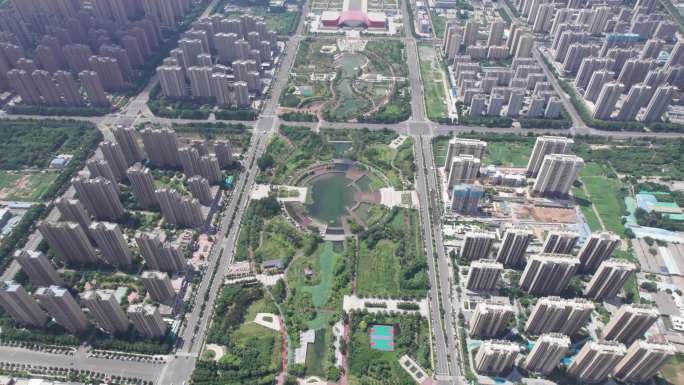 许昌中央公园高空一镜到底4K