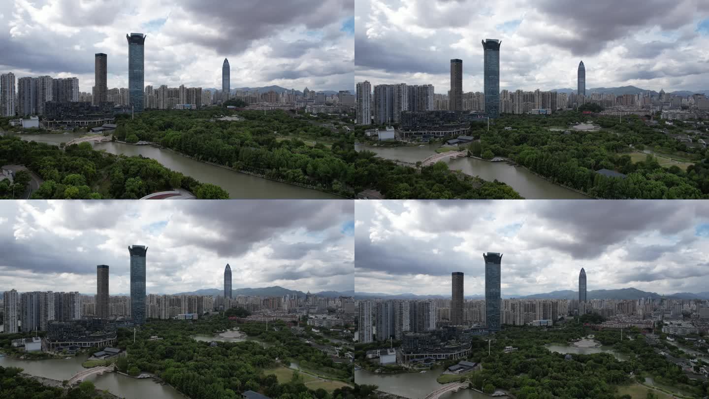 浙江温州城市高楼建筑航拍