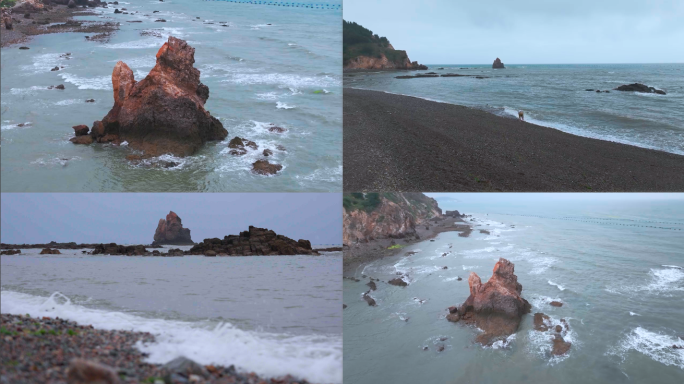 【4K】青岛崂山石老人海浪航拍