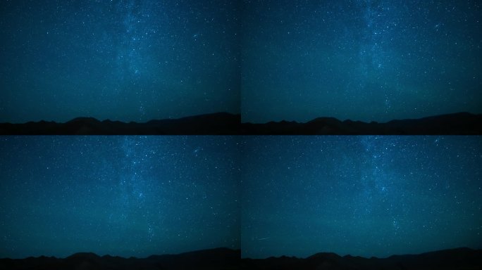 英仙座流星雨气辉银河系24mm北部天空内华达山脉山脉美国加州延时蓝色
