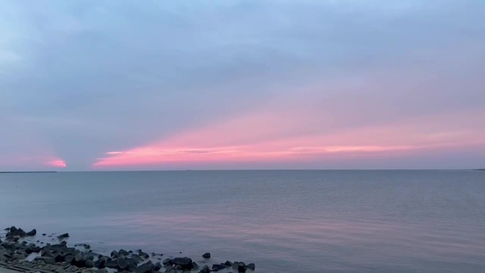 风景唯美大气 粉色系海边