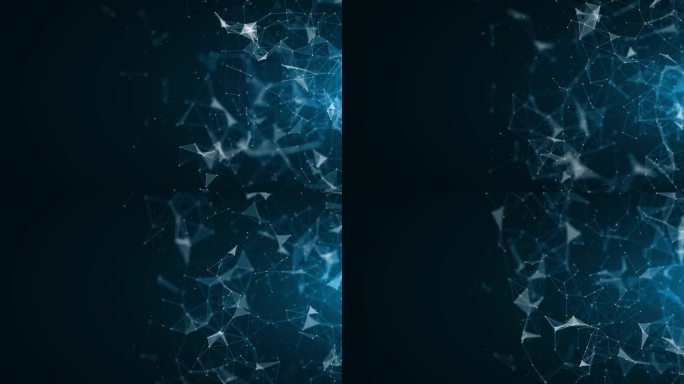 4K 3D抽象技术未来的蓝色通信背景辉光丛