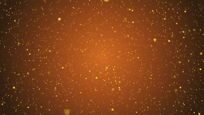 4K背景闪闪发光的金色神奇粒子抽象模糊散景。仙女黄金