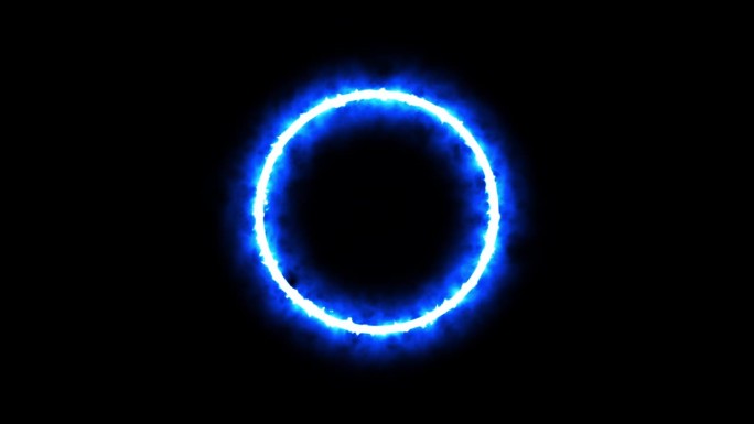 待定加载火焰屏-旋转可循环的蓝色火焰圆元素