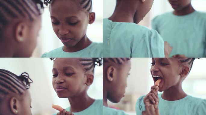 吃胡萝卜的女孩4K分辨率黑人调皮