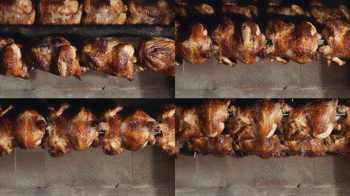 秘鲁风格的旋转烤鸡架