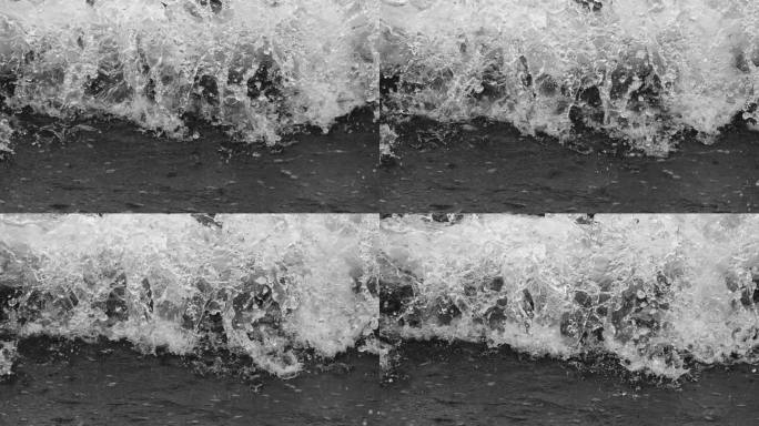 水黑白水花大海海水海浪浪花浪涛礁石意境海