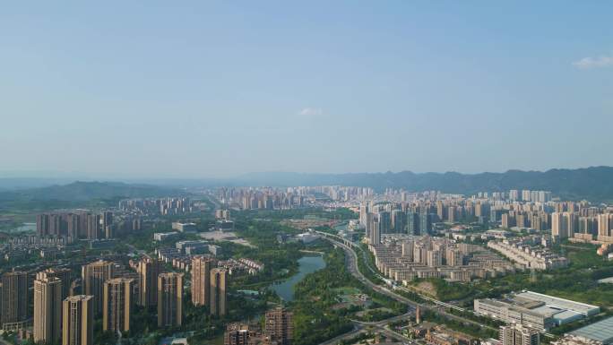 重庆璧山城市全景航拍4K