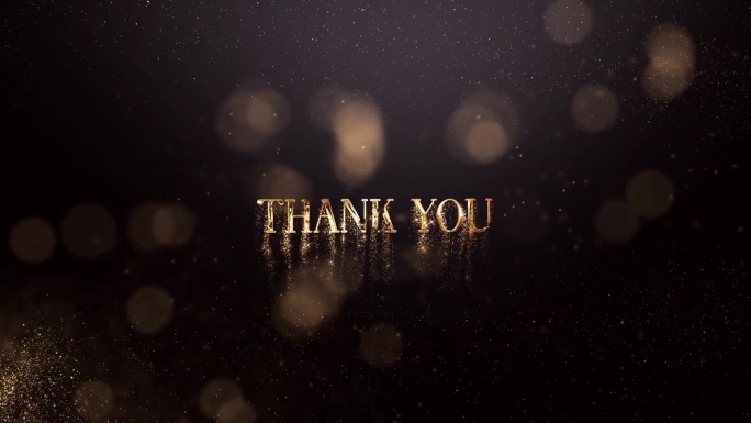 题词Thank you in golden particles，豪华风格，标志