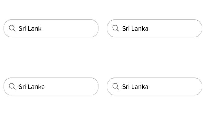 Www搜索栏图标与斯里兰卡文本隔离在白色背景上