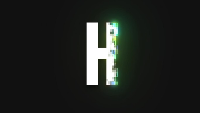 像素字母H，字母H, alpha通道