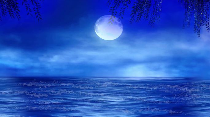 唯美月色 月亮 月夜 中秋月 唯美湖面