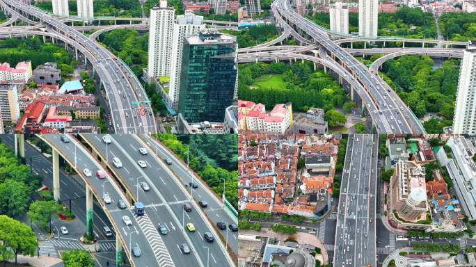 上海市黄浦区市区延安东路立交桥高架桥汽车