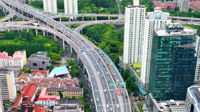 上海市黄浦区市区延安东路立交桥高架桥汽车