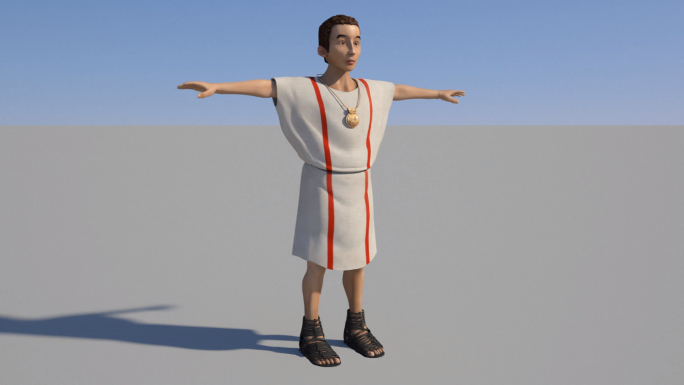 古罗马贵族儿童三维模型